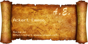 Ackert Emese névjegykártya
